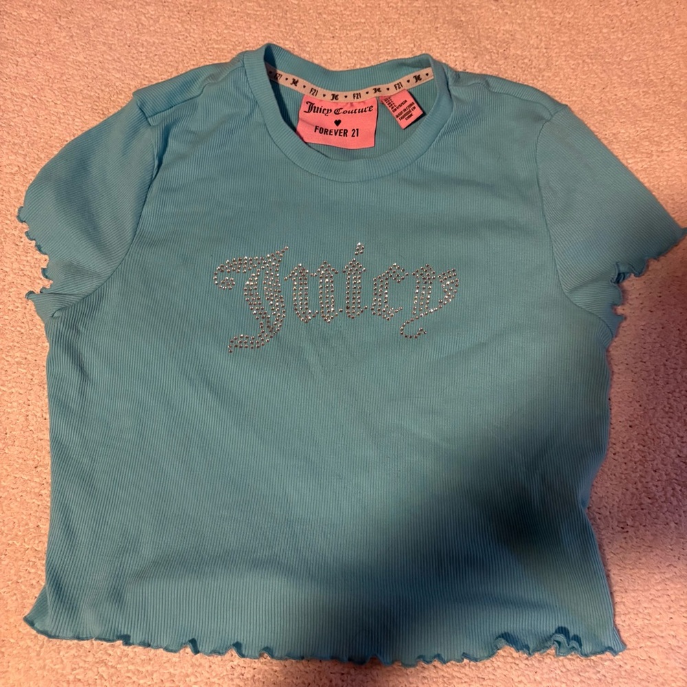 juicy rhinestone blue baby tee